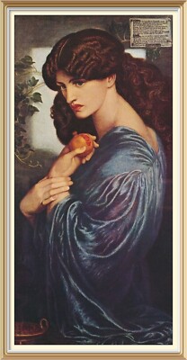 Original c1975 Dante Rossetti Pre-Raphaelite Art Print PROSERPINE Goddess