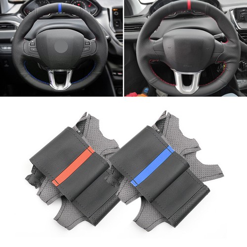 DIY Handnähen Lenkrad Lederbezug Trim fit für Peugeot 208 Peugeot 2008 2014-2018