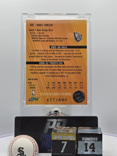 2007 eTopps New Jersey Nets Vince Carter /699 #25 - Picture 3 of 3