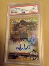 2017 Bowman Chrome Abrahan Gutierrez #15/50 GOLD SHIMMER AUTOGRAPH #CPA-AG PSA 9