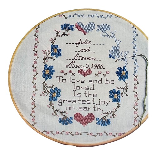 Vintage Stamped Cloth Baby Announcement Embroidery Paint Craft Sampler By Vogart - Picture 3 of 7