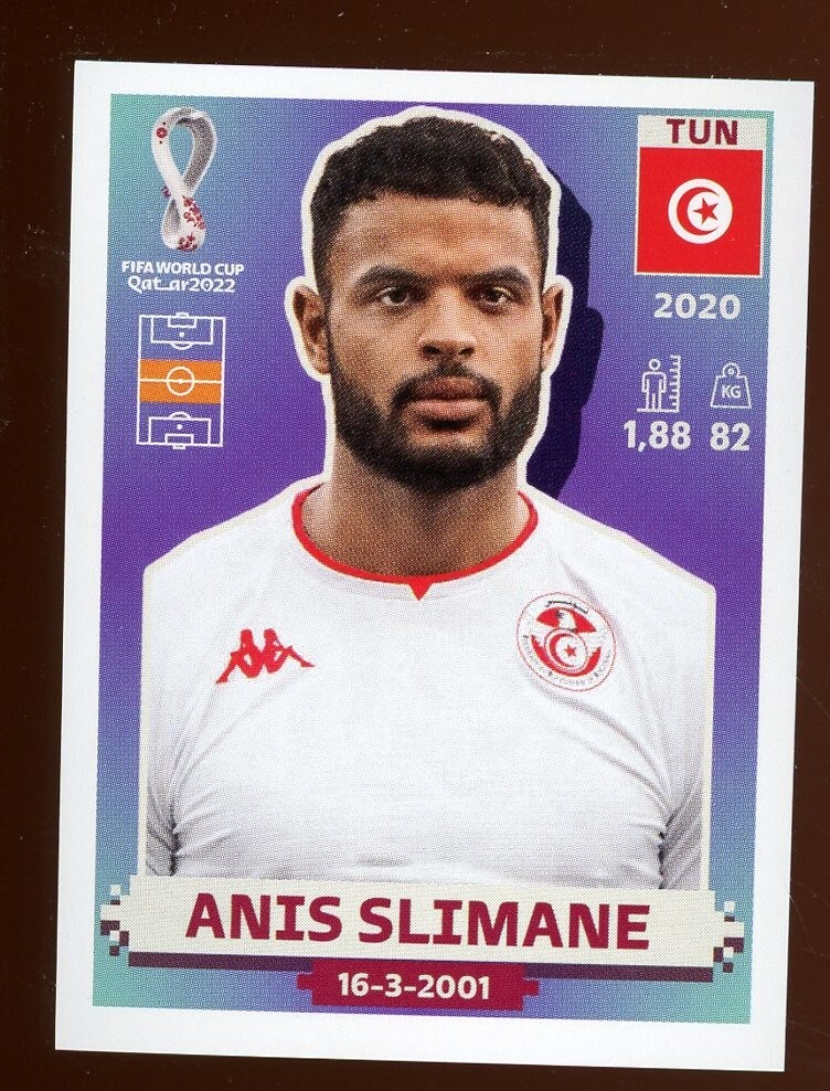 2022 Qatar Fifa World Cup Panini Sticker ANIS SLIMANE Tunisia TUN17