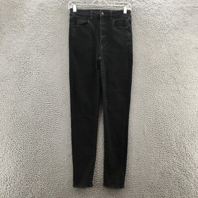 American Eagle Jegging Jeans Womens 6 (Actual 26x27) Black High Rise Stretch Zip