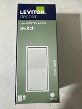 Leviton Decora 5601-2WS Rocker Switch in WHITE (15A 120/277V AC)