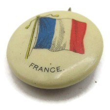 France French Flag Pin Button Antique