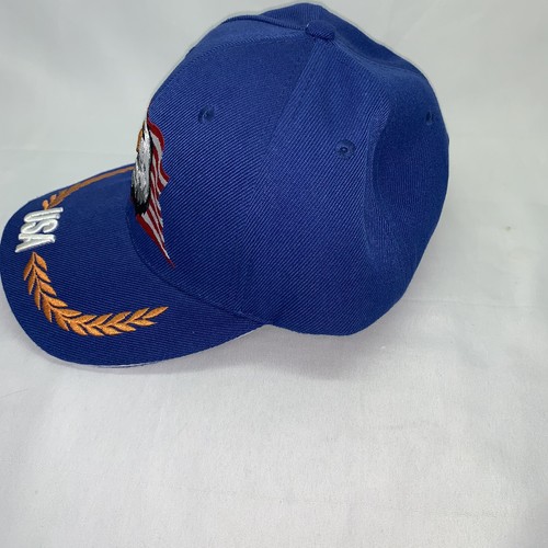 USA Embroidered AMERICAN EAGLE Blue Flag TRUCKER HAT Baseball Cap Adjustable - Picture 3 of 6