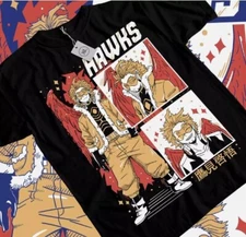 My Hero Academia anime Wing Hero Hawks Keigo Takami T-Shirt manga All Size