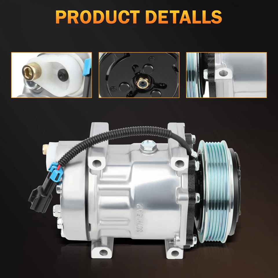 Compresor de aire acondicionado con embrague para International 4200 2002-2006 6,0 L CO 4815C Foto 2 de 4