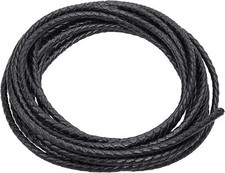 Lystaii 5.5 Yards Genuine Leather Cord 4mm Round Braided Bolo Brown