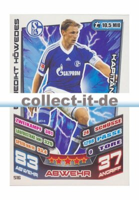 Match Attax Extra 13/14 - 516 - BENEDIKT HÖWEDES - FC Schalke 04 - Kapitän