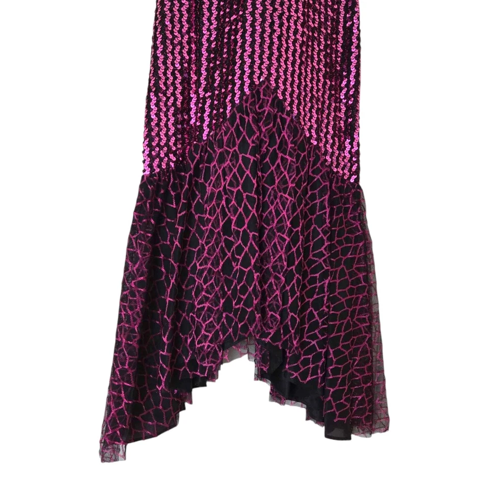 Vestido midi sin mangas Leaf Samir de colección para mujer 5/6 pequeño rosa lentejuelas Y2K años 90 San Valentín Foto 3 de 4