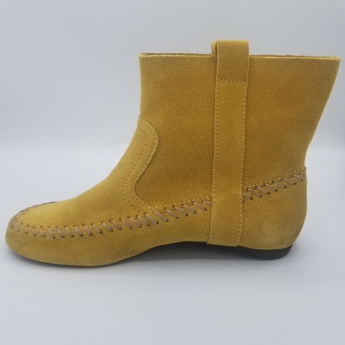 Latigo Suede Moccasin Boots Leather Tan Anthropologie Boho Bootie Size 6M - Picture 4 of 9