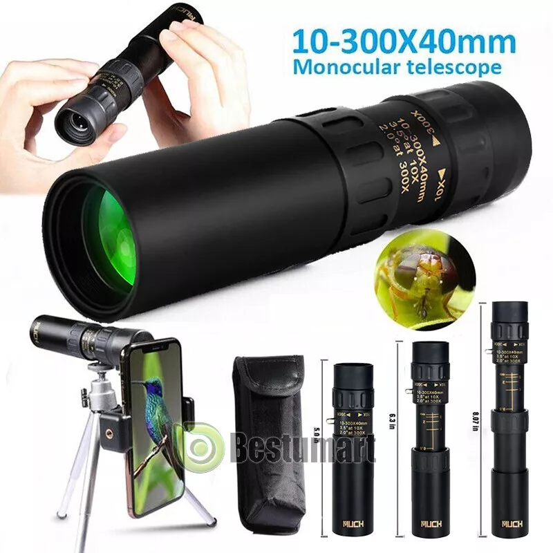 10 300x40mm Monocular Telescope High Power Low Night Vision Comes with Tripod