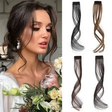 Synthetic Bangs Hair Piece Long Clip In On Front Hair Bang Side Fringe Hair 12"