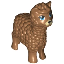 Lego Medium Nougat Llama / Alpaca with Dark Azure Eyes and Tan Muzzle Pattern