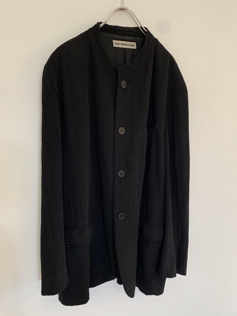 ISSEY MIYAKE MEN No Color Jacket Black Linen Wrinkled | eBay