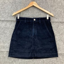 Everlane Skirt Womens 0 XS Blue Corduroy A-Line Mini Short Length Pockets 24303