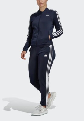 New adidas women Essentials 3-Stripes Track Suit HM1914 Legend Ink