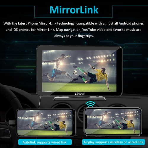 Carpuride W701 Wireless Stereos Portable Carplay Android Auto Mirror Link GPS - Picture 3 of 14