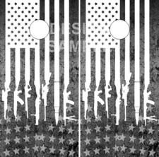 Gun Stripe Flag Cornhole Wrap Bag Toss Skin Decal Sticker