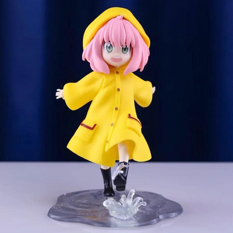 Anime Raincoat Anya Girl Figure Model Statue Collection Doll PVC