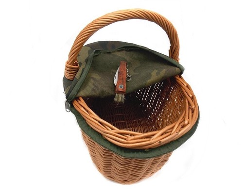 Cesta paniere Delfiero in vimini per funghi con coltello 90079832 - Picture 3 of 4