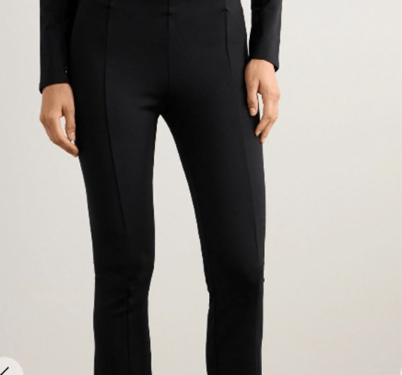 FILA Leggings neri miscela viscosa The Row con tubazioni giù gamba donna taglia 0