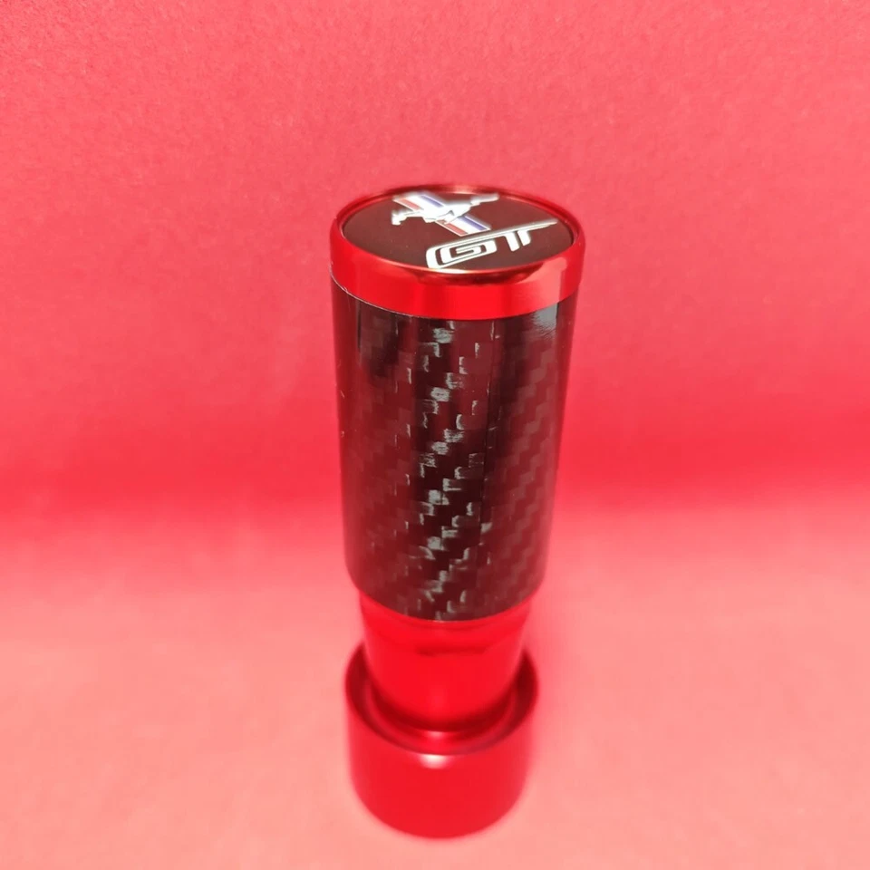 BOTÃO DE ENGRENAGEM RED CARBON GT SPORT SHIFT STICK para FORD MUSTANG S550 V8 2.3 5.0 GT350 - Imagem 4 de 4