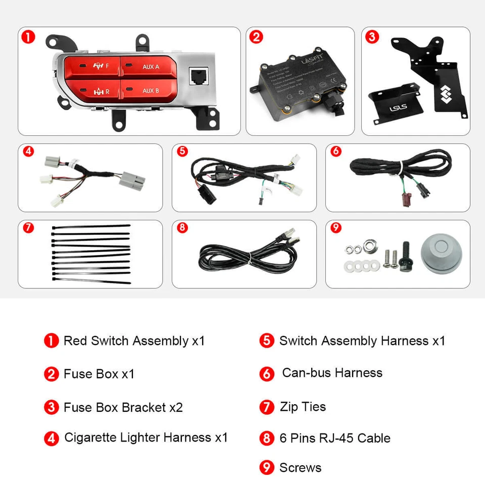 Auxiliary Switch Bank Kit Custom Fit for Jeep Wrangler JL/Gladiator JT 2018-2021 - Изображение 2 из 4