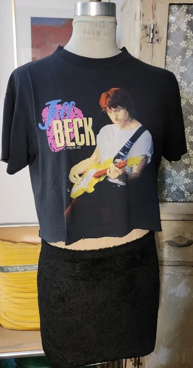 ミュージシャン JEFF BECK GROUP japan tour 1989 tee el 1989 Jeff Beck Guitar Shop Concert T-Shirt - Size Large