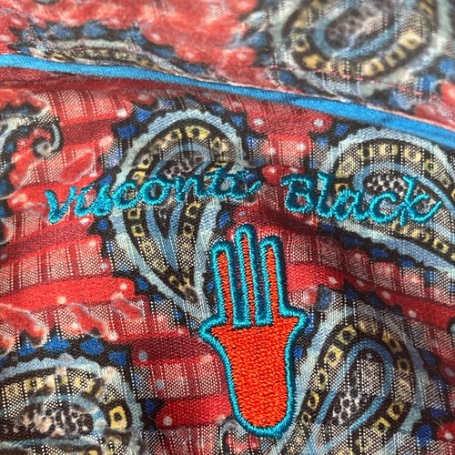 Camisa con botones Visconti negra para hombre talla S roja azul cachemira texturizada manga larga - Imagen 8 de 11