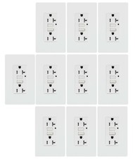 20A GFCI outlet Tamper Resistant Receptacle Wallplate White ETL listed 10pack
