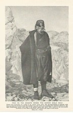 BLACK MOUNTAIN MOTENEGRIN OLD MAN MONTENGRO c 1920 OLD ILLUSTRATION PRINT