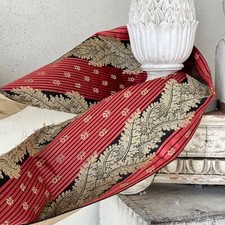 100x 9 1920 Red black silk leafy design damask brocade  French fabric material