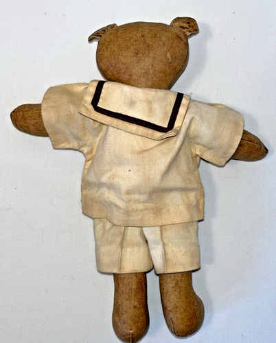 Bears Family Oil Cloth Barbara Moore Signed Artisan Folk Art Primitive 3 Dolls - Picture 17 of 17