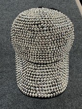 Black Rhinestone Bling Baseball Hat Cap Adjustable Snapback Crystal Studded