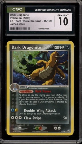 Pokemon Dark Dragonite EX Team Rocket Returns James Deck Holo Rare #15 CGC 10