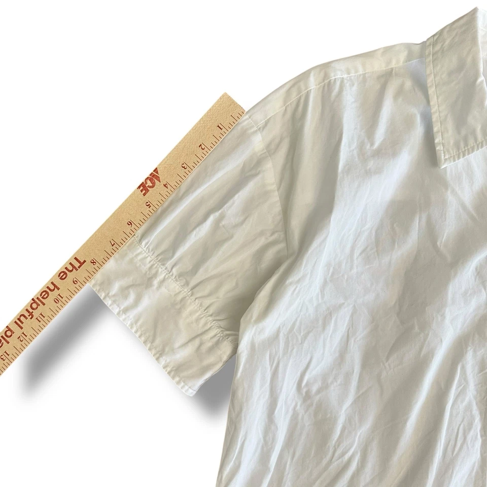 Vestido Camisa Banana Republic Blanco Algodón Popelina Para Mujer’s L Midi Botón Delantero Foto 4 de 4