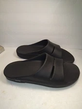Oofos Ooahh Black Recovery Slide Comfort Sandals Men's sz 10
