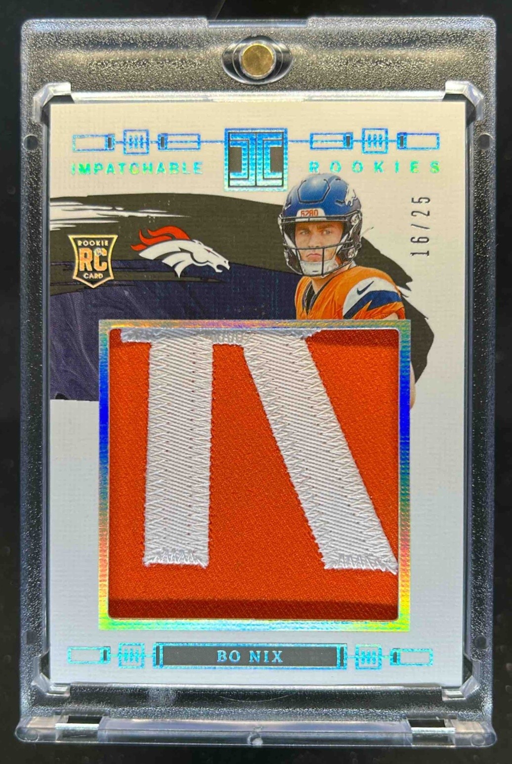 Bo Nix Panini Impeccable Impatchable Rookies #IRBNX Silver