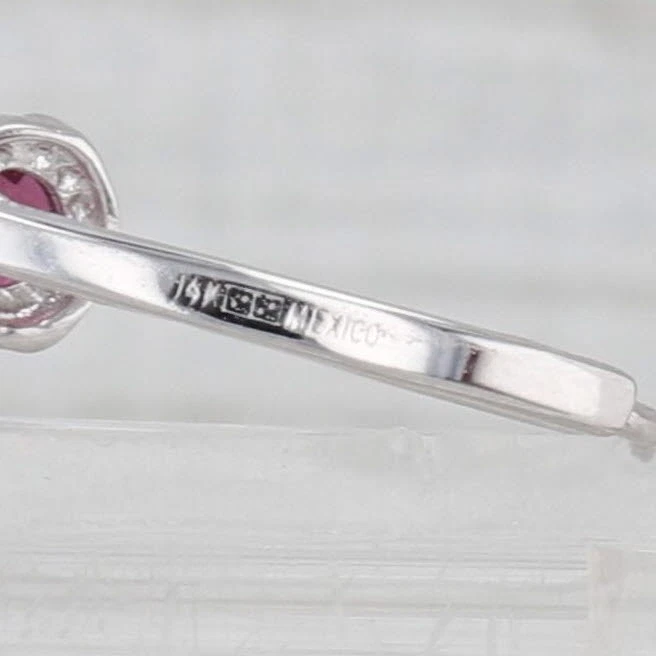 Pendientes colgantes de diamantes granate de 2,11 quilates de oro blanco de 14 k Foto 4 de 4