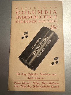 Antico Catalogo Fonografo Columbia Cilindro Indistruttibile Records 35 Centesimi