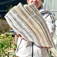 5.54LB Natural agate, zebra stone, crystal mineral, cut and polished in flakes.