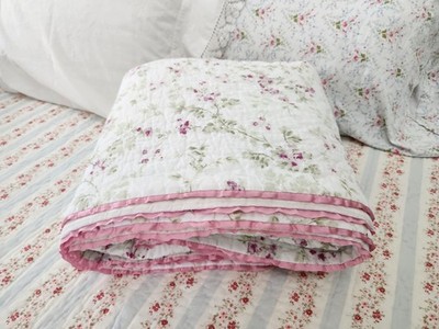 SIMPLY SHABBY CHIC RACHEL ASHWELL FULL/QUEEN CHERRY BLOSSOM FLORAL QUILT