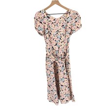 Vintage Lanz Originals Floral Midi Dress 8 Cottagecore Made in USA Tea Prairie