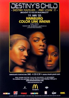 DESTINY'S CHILD - 2003 - Beyonce - In Concert Tour - Poster - Hamburg