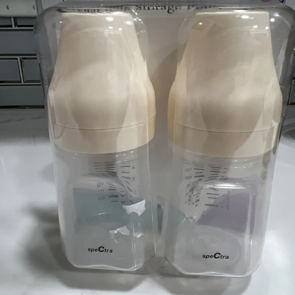 Pack de 2 biberones cuello ancho compatibles con bridas de extractor de leche materna transparentes Foto 4 de 4