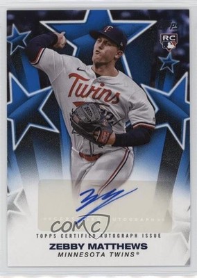 2025 Topps Series 1 Baseball Stars Blue /150 Zebby Matthews Rookie Auto RC 07cc
