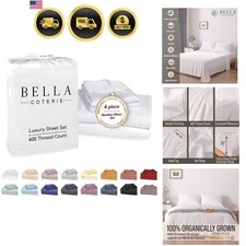 Bella Coterie Luxury Bamboo Viscose King Size Sheet Set  100 Organically Gr...