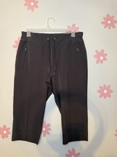 Calvin Klein Dark Gray Capri Pants with Zippered Pockets and Drawstring Size L